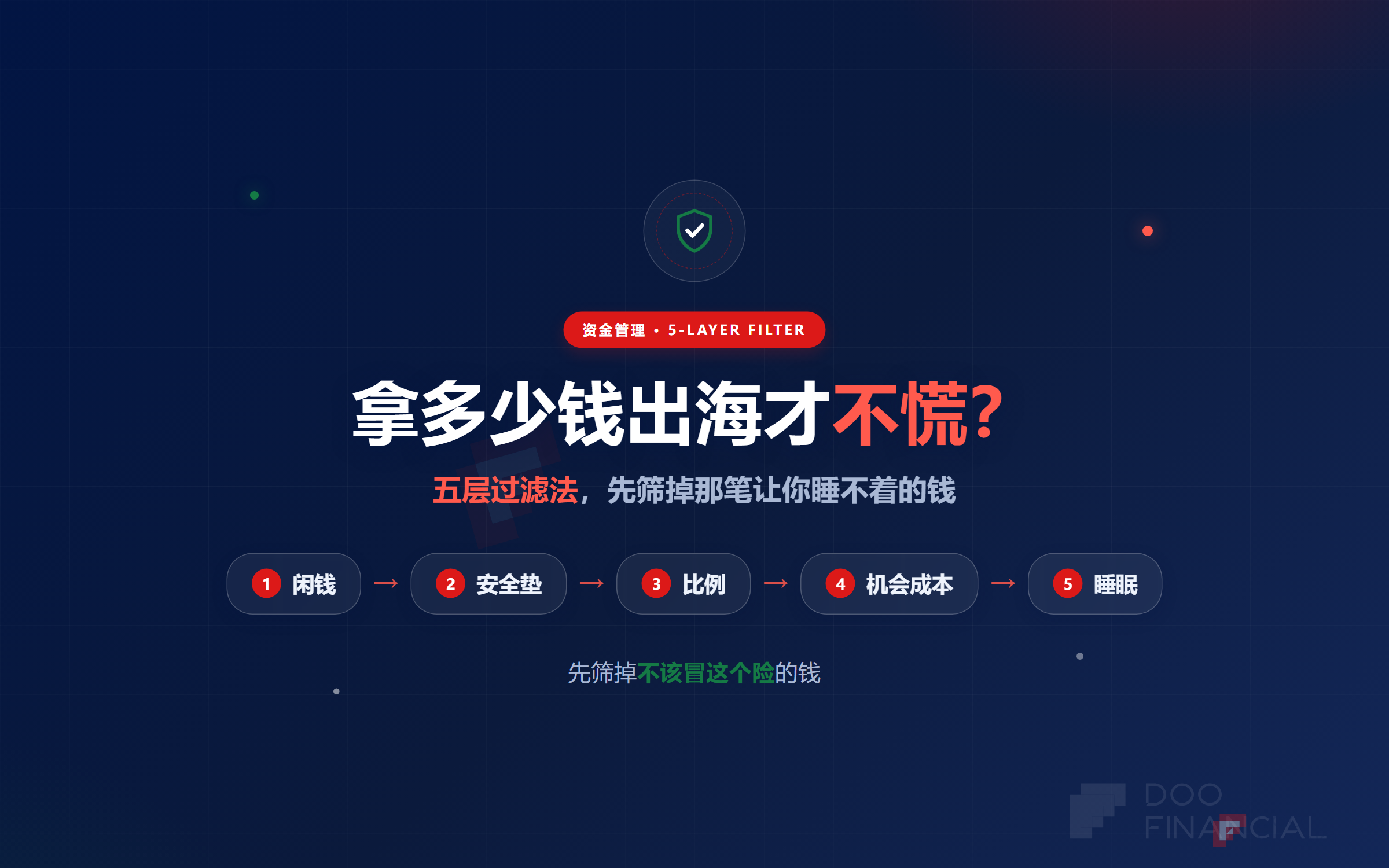 拿多少钱出海才不慌？五层过滤法，先筛掉那笔让你睡不着的钱
