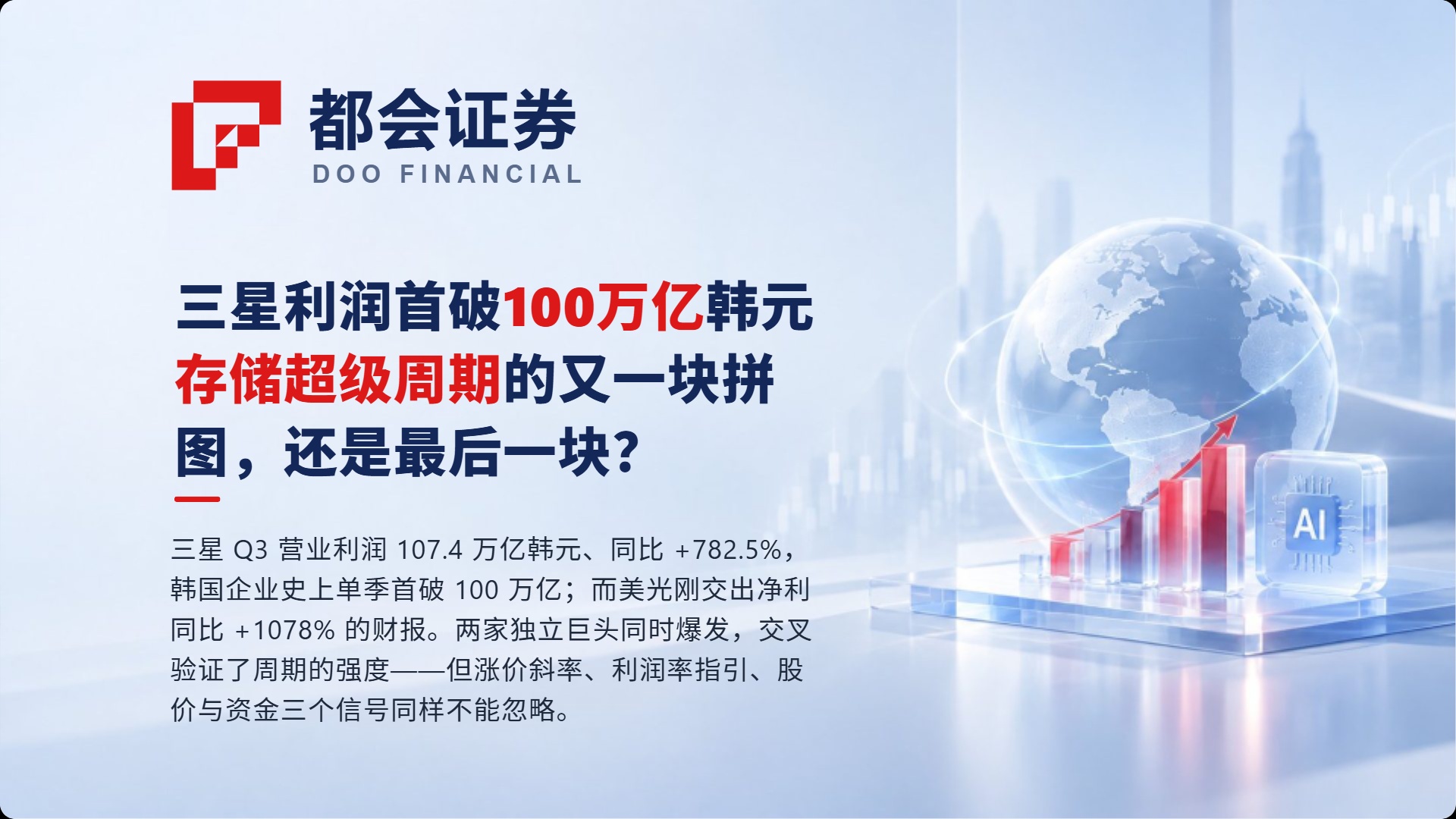 三星利润首破100万亿韩元：存储超级周期的又一块拼图，还是最后一块？